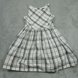 Polo Ralph Lauren Girls 10 White Plaid Sleeveless PReppy‎ Button Pockets